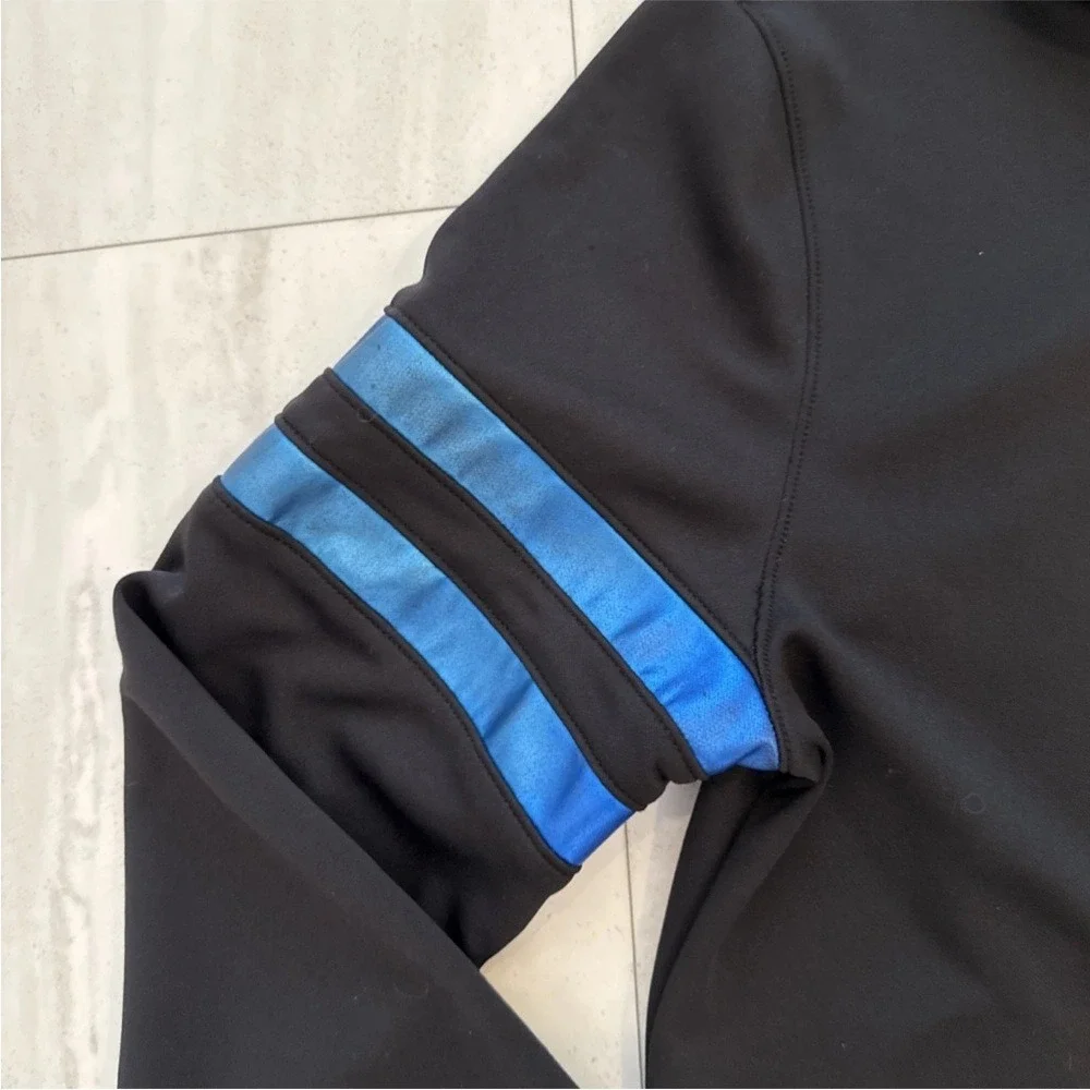 Mens True Religion Hoodie Black With Metallic Blue Accents Size L